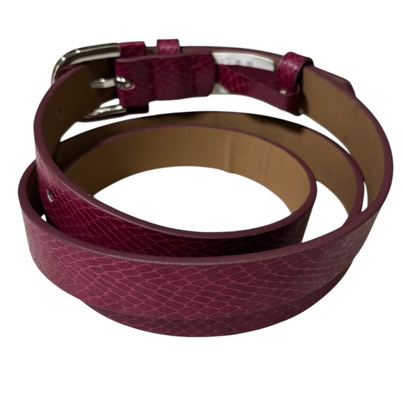 Target Fuschia Faux Leather Belt Silver Buckle Women’s Size 2XL - Picture 2 of 12